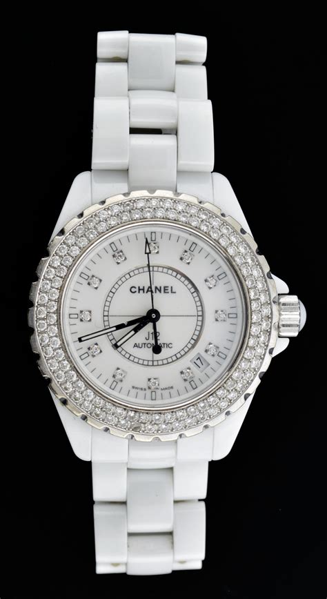 chanel j12 with diamond bezel|chanel j12 white with diamonds.